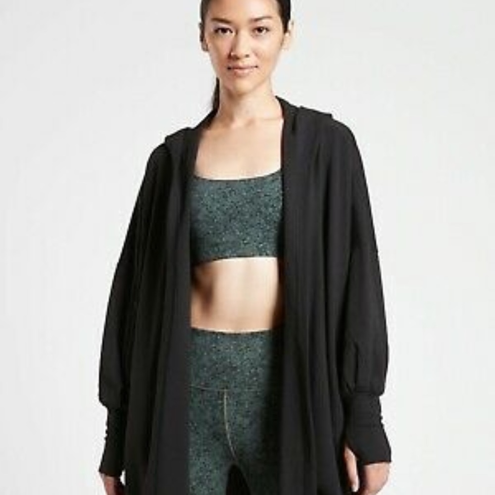 Athleta Mantra Wrap/Cardigan NWT Size XS Black
